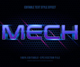 Mech editable text effect vector