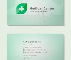 Medical center business card vector