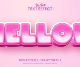 Mellow font 3d editable text style effect vector