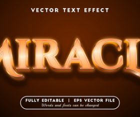 Miracle text effect editable vector