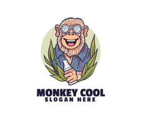 Monkey cool logo vector