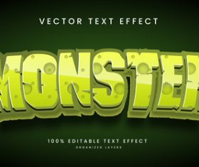 Monster text effect editable vector