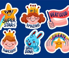 Motivation sticker cartoon collection vector