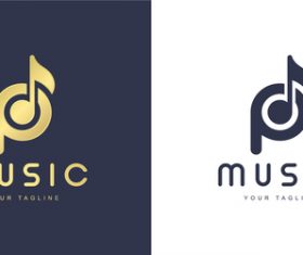 Music logo design vector