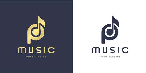 Music logo design vector