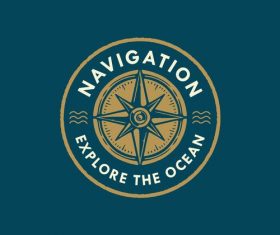 Nautical badge logo design vector