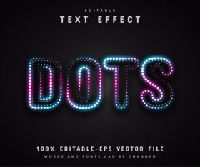 Neon dots text effect vector