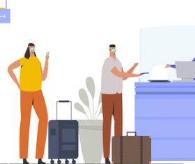 New normal situation at airport vector