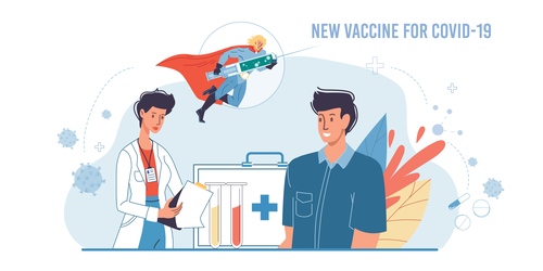 New vaccine for covid-19 cartoon illustration vector