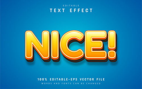 Nice text effect editable vector