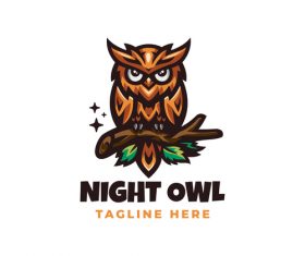 Night owl mascot icon design vector