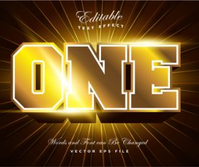 One 3d editable font text effect vector