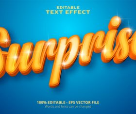 Orange editable text style effect vector