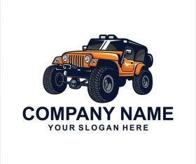 Orange jeep logo vector