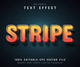 Orange stripes text effect vector