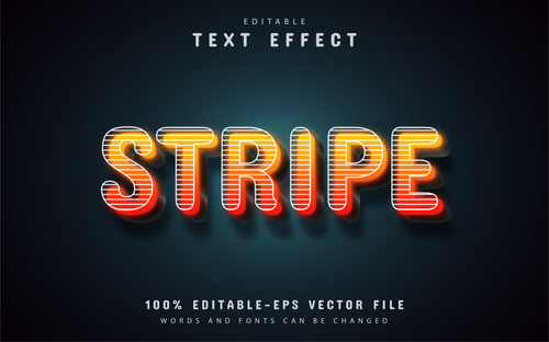 Orange stripes text effect vector