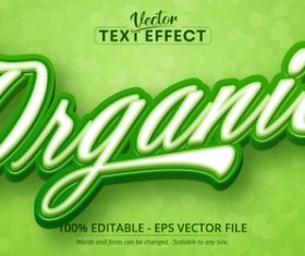 Organic green editable text style effect vector