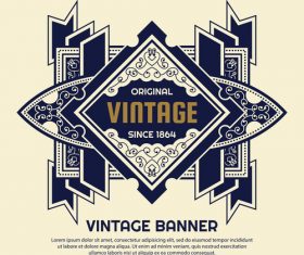 Original vintage banner label vector