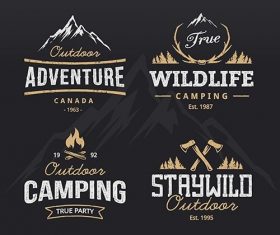 Outdoor retro emblems set vector