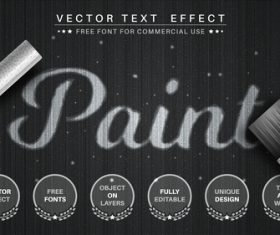 Paint 3d editable text style effect vector