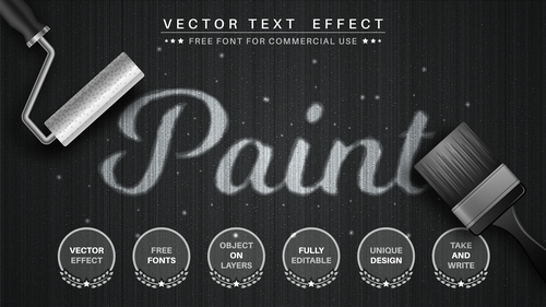 Paint 3d editable text style effect vector