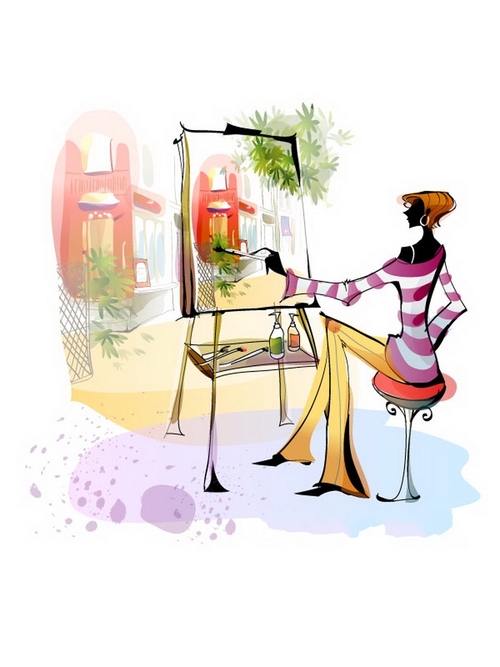 Painter illustration vector