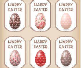 Painting Easter eggs label vector
