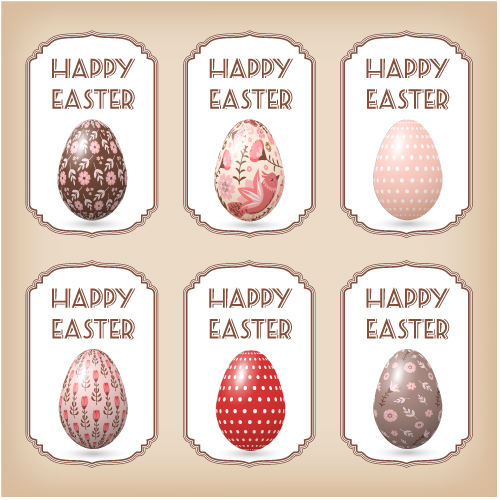 Painting Easter eggs label vector