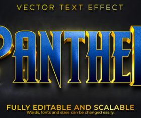 Panther 3d effect text design vector
