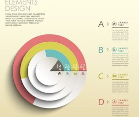 Paper cut circular analysis infographic vector
