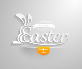 Paper cut easter background vector