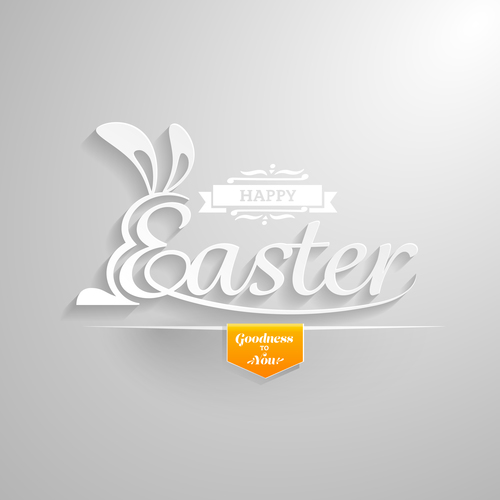 Paper cut easter background vector