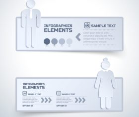 Paper cut infographic banner vector