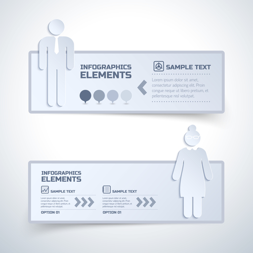 Paper cut infographic banner vector