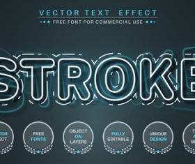 Paper editable text style effect vector