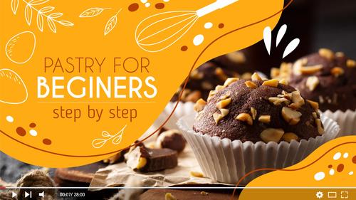 Pastry for beginners youtube template vector