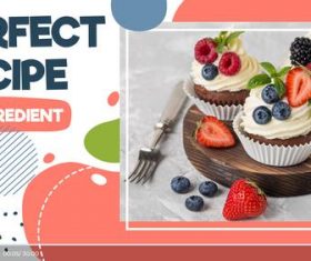 Perfect recipe youtube template vector