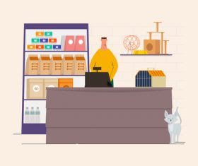 Pet food store ilustration vector