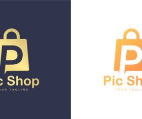 Pic shop business logo design vector