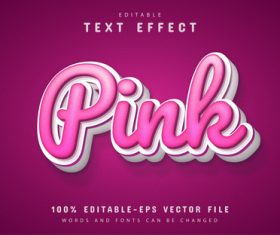 Pink text effect editable vector