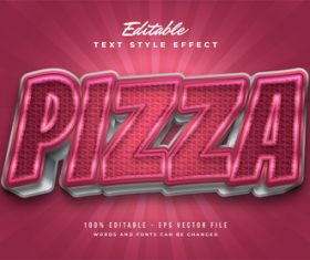 Pizza editable font vector