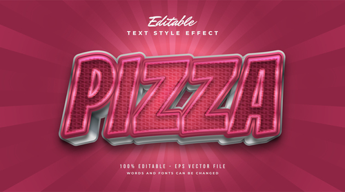 Pizza editable font vector