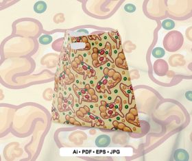 Pizza seamless pattern vector