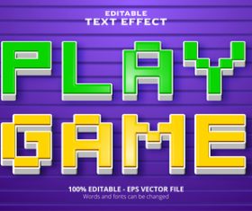 Play game editable text effect vector