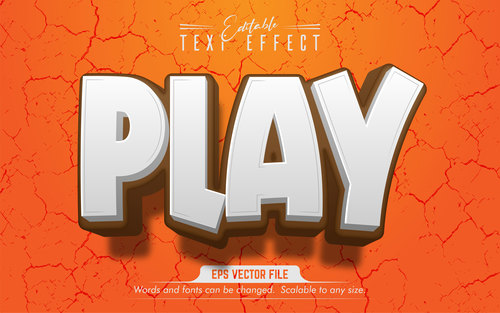 Play text effect editable vector