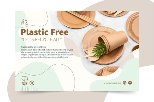 Please use plastic free tableware vector