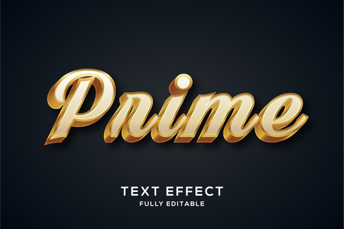 Pnime 3d editable text style effect vector