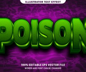 Poison 3d editable text style effect vector