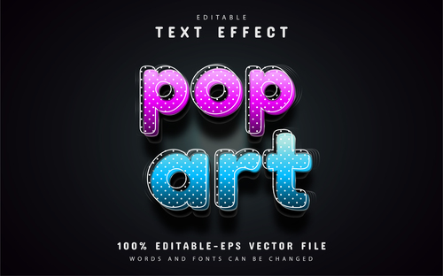 Pop art text effect editable vector