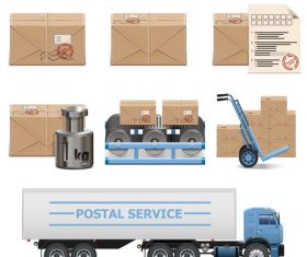 Postal icons vector